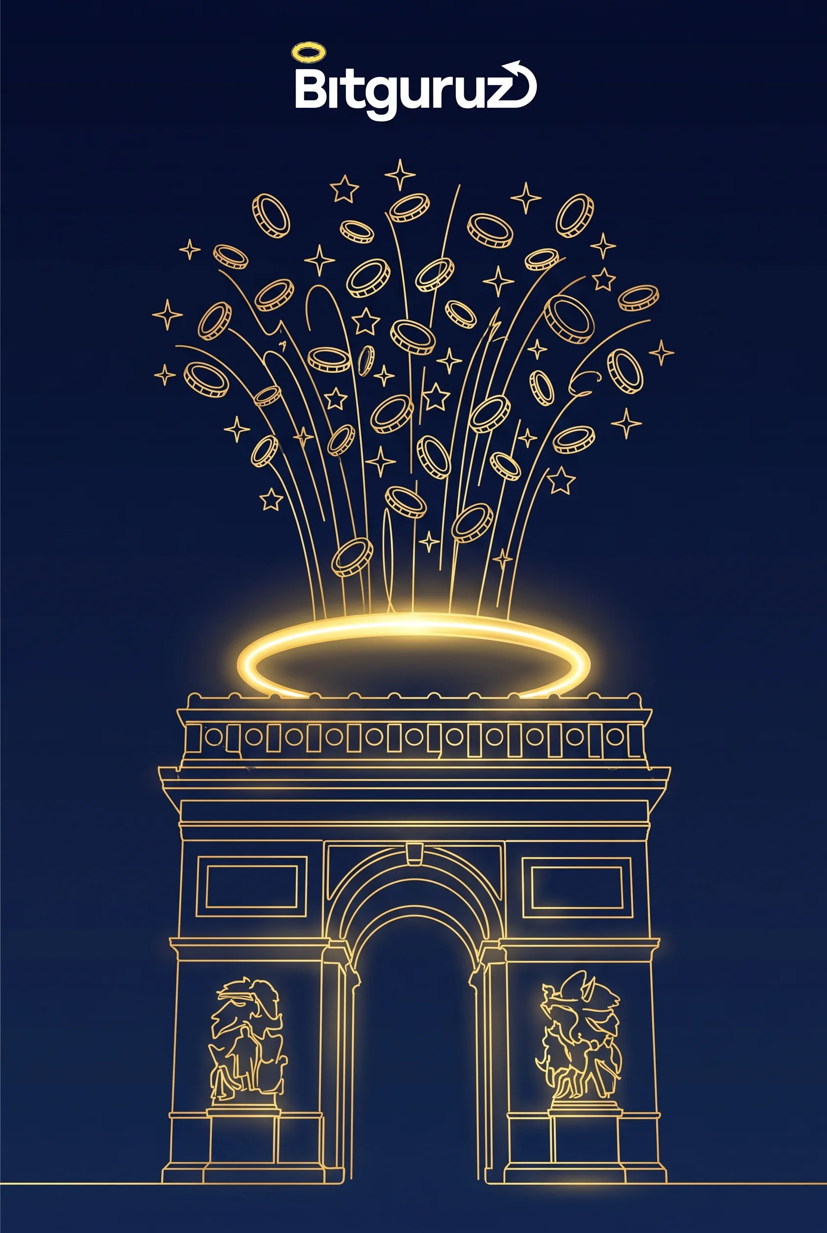 Arc de Triomphe et pièces dorées, bonus Bitguruz